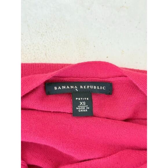 Banana Republic Sweater Crop P/XS Pink Silk Blend Long Sleeve Button Cardigan - Picture 5 of 8